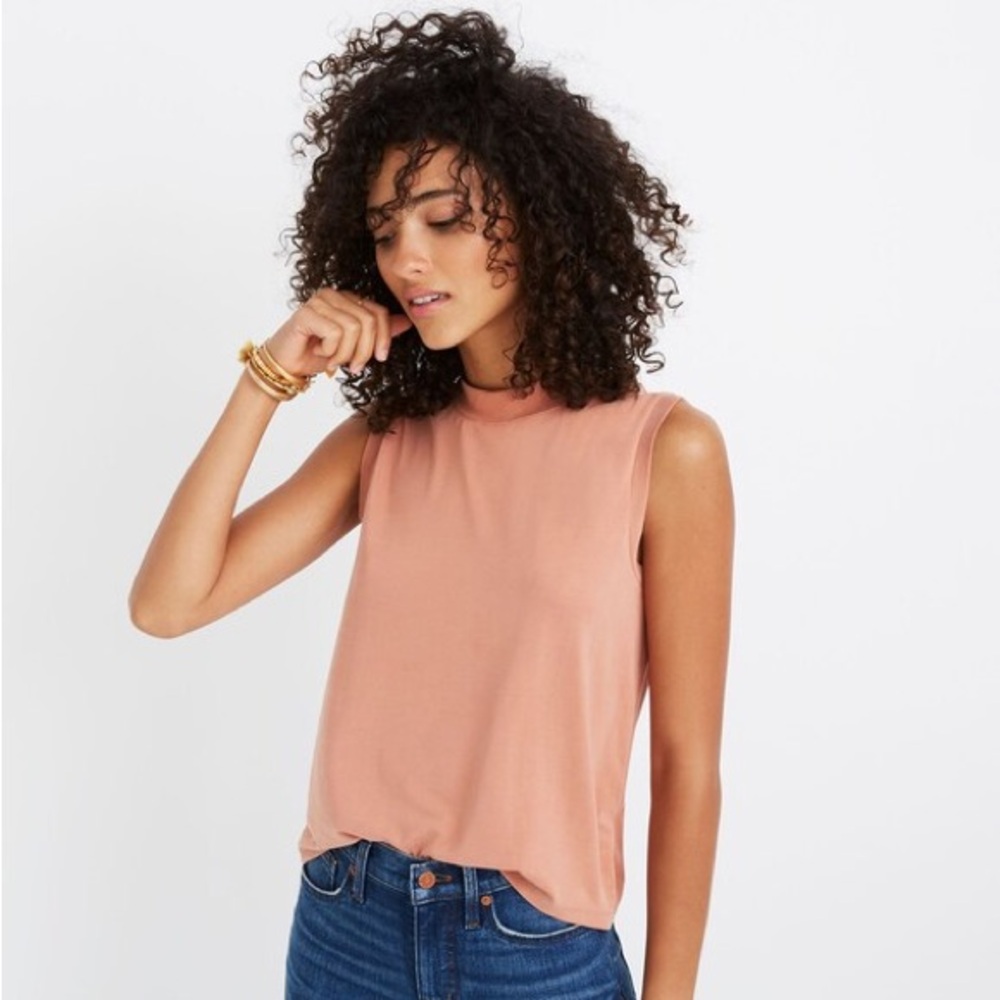 Madewell Sandwashed Mockneck Tank Top